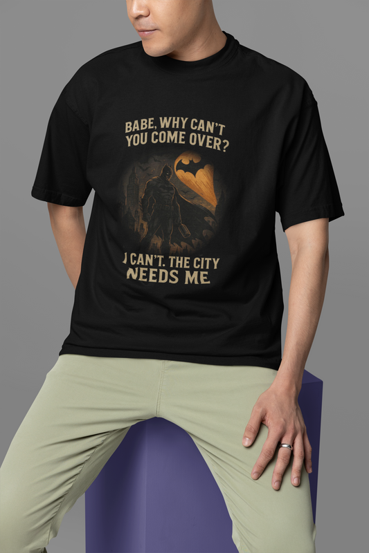I Am Batman Oversized Graphic T-Shirt