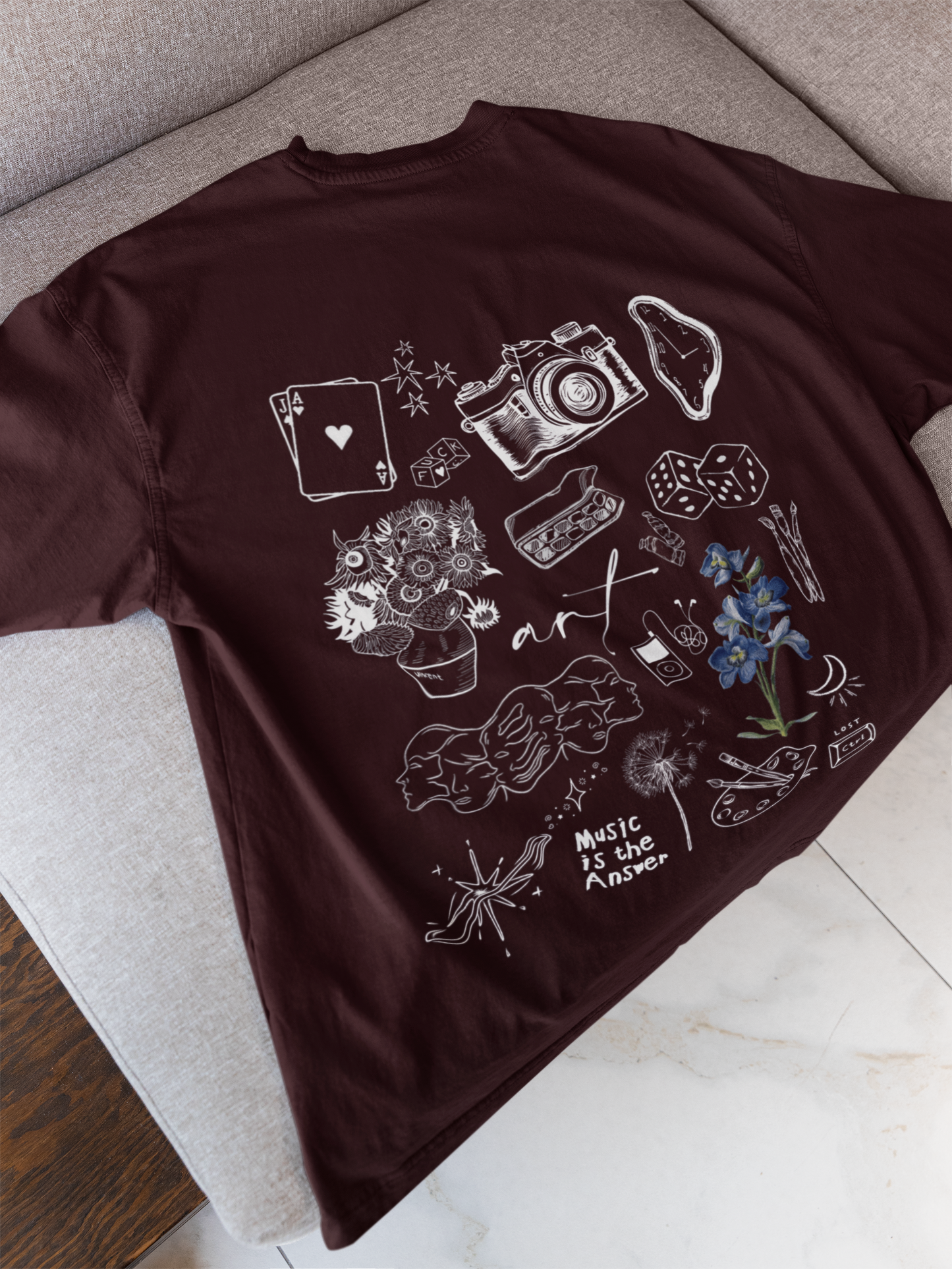 Music Graphic Oversized T-Shirt — Dark