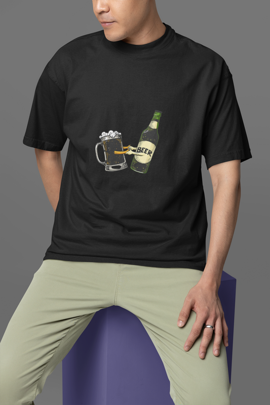 Here For The Beer Unisex Oversized Classic T-Shirt