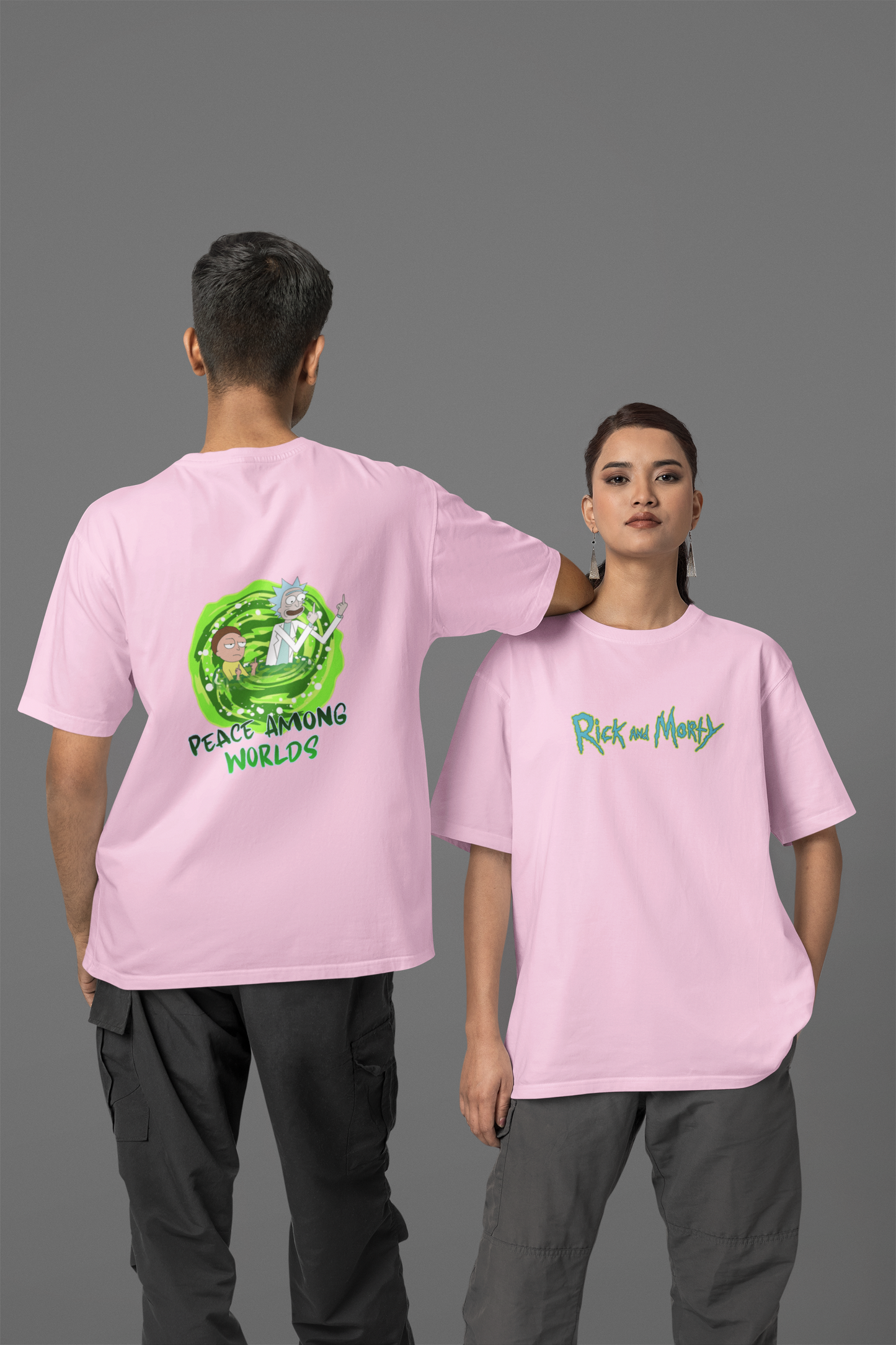 Rick N Morty Unisex Oversized Classic T-Shirt