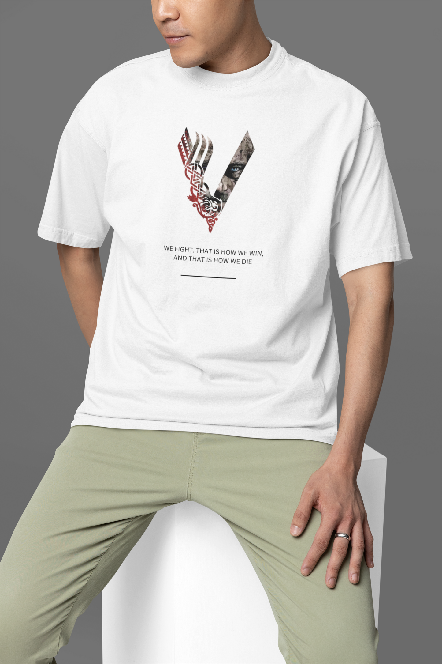 Vikings Unisex Oversized Classic T-Shirt White